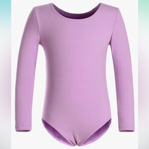 DANSHOW Girls' Long Sleeve Purple Leotard